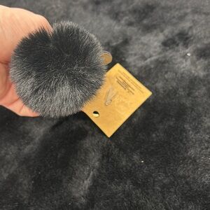 NWT Iron Orchid Studio Black Bunny PomPom Keychain Gold Accents Ages 16+ Fluffy